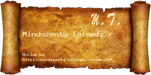Mindszenty Talamér névjegykártya